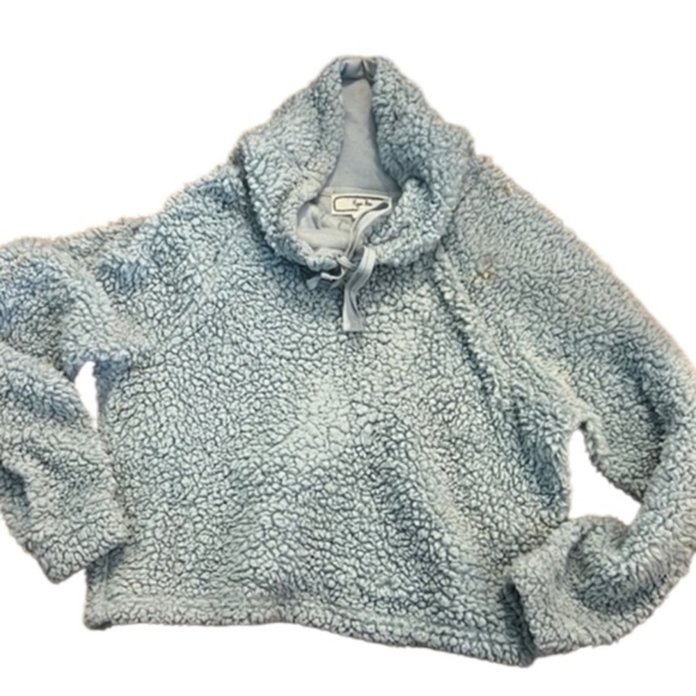 Hippie Rose Soft Blue Sherpa Jacket